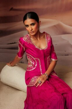 Fuschia Embroidered Jacket Top And Fushcia Purple Pleated Palazo Pant -Lillys Clothing Shop Adi7603copy 1920x.progressive c107a573 e4ef 4adc 9b69 112963616270