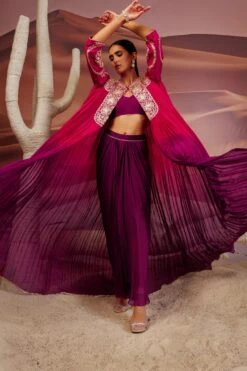 Fuschia Purple Shaded Pleated Cape With Embroidered Yoke And Sleeve -Lillys Clothing Shop Adi7652copy 1920x.progressive 40a1bd4e 0fae 477a a319 6b83be8af1c0