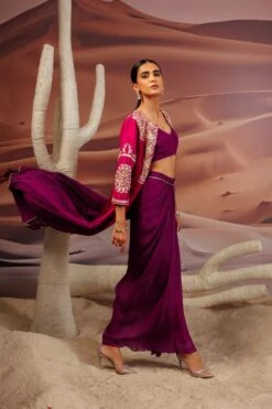 Fuschia Purple Shaded Pleated Cape With Embroidered Yoke And Sleeve -Lillys Clothing Shop Adi7665copy 1920x.progressive 9f153dc3 5404 440b af72 dc8a5e942376