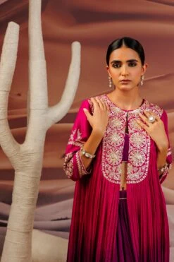 Fuschia Purple Shaded Pleated Cape With Embroidered Yoke And Sleeve -Lillys Clothing Shop Adi7686copy 1920x.progressive 6e9d2f11 9f5a 44ff 8769 1ebe9a89a2b8