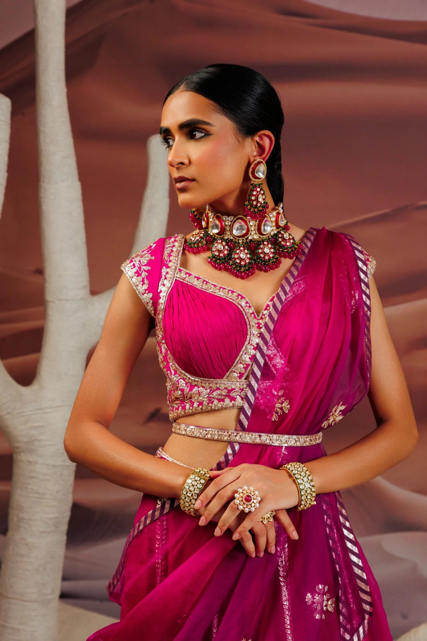 Fuschia Purple Ombre Shaded 10 Kali Lehenga With Embroidered Belt 10 Fuschia Purple Ombre Shaded 10 Kali Lehenga With Embroidered Belt - Image 10