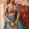 Blue Bandhani Banarasi Woven Pattern Lehenga Set -Lillys Clothing Shop Aditi Gupta A 04 0463430001682681883
