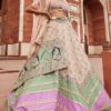 Pink Banarasi Bandhani And Zardozi Embroidered Lehenga Set