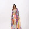 Vanilla Bloom Printed Bralette And Cape Pant Set