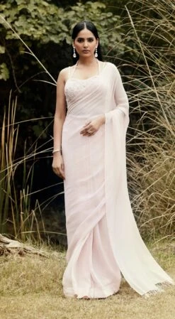 Pink Pre Draped Saree -Lillys Clothing Shop BRV 1827 BABY PINK 2 1100x 348bc358 5c28 43c8 b606 99a717bf98b5