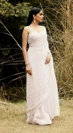 Pink Pre Draped Saree -Lillys Clothing Shop BRV 1827 BABY PINK 3 1100x aefa2be3 fc99 415e 990a 37b788106c4e