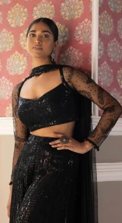 Black Embroidered Sequins Blouse & Sharara Set -Lillys Clothing Shop BSR 1534 BLACK 4 1100x ccda8929 aa45 4da3 a853 63211c03ba03