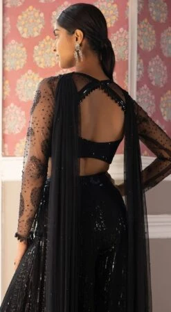 Black Embroidered Sequins Blouse & Sharara Set -Lillys Clothing Shop BSR 1534 BLACK 5 1100x 83646615 64c9 43d6 8625 a8fa4c3d861b