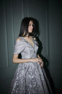 Moon Rock Grey Gown -Lillys Clothing Shop Bindani Grain Shot 3 21 07 230500