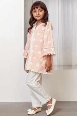 Mulmul Cotton Bloom Kurta With Bloom Pyajama