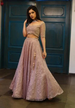 Champagne Lehenga Set