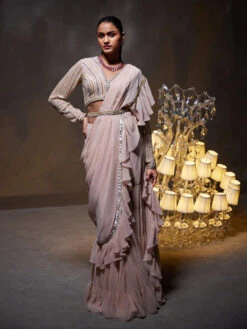 ELSA Saree Set - Beige