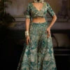 Teal Print And Highlighted Sharara Set -Lillys Clothing Shop DR 14887