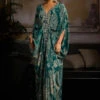 Teal Print And Highlighted Kaftan -Lillys Clothing Shop DR 15272
