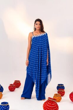 1-Shoulder Asymmetrical Tunic And Straight Pant