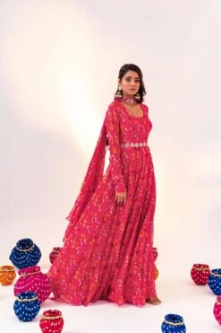 Printed Scoop Neck Anarkali Set With Detachable Belt -Lillys Clothing Shop DSC01752 1800x1800 a3015396 bb0d 42f5 a5af 3c0c90b115e8