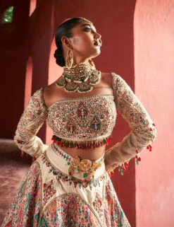 Ivory Jamawar Lehenga -Lillys Clothing Shop DSC09225