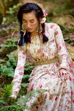 Off White Floral Print Draped Anarkali Set -Lillys Clothing Shop DSC 56441 1600x 3003c39f 8911 42f8 9f5f 45b522224587