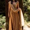 Beige Leheriya Print Kurta Anarkali Set