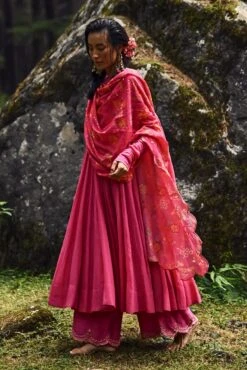 Rani Pink 40 Kali Cotton Silk Anarkali Set -Lillys Clothing Shop DSC 8004 1600x b8054e1f ae38 4c66 a3c7 a7e51c4f869c