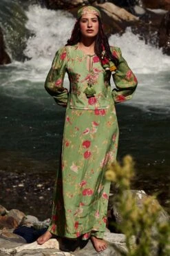 Fern Green Anar Print Kurta Set