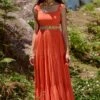 Sherbet Orange Georgette Maxi Dress -Lillys Clothing Shop DSC 82621 1600x 618f476f d4cb 44e6 81fc a5b9fb49a6ed