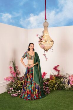 Crimson Lehenga Blouse And Dupatta Set