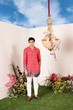 Coral Kurta Pant Set -Lillys Clothing Shop ECM 2755