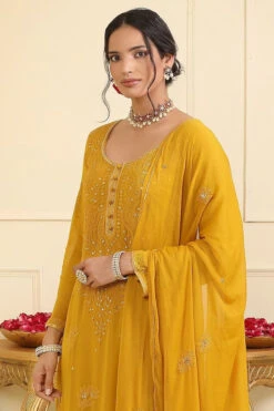 Mustard Georgette Chikankari Embellished Kurta Set -Lillys Clothing Shop ESKC042311 3 365758d6 a866 4351 a228 1dab9d28edc8