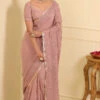 Mauve Georgette Chikankari Embellished Saree Set -Lillys Clothing Shop ESKC042321 1