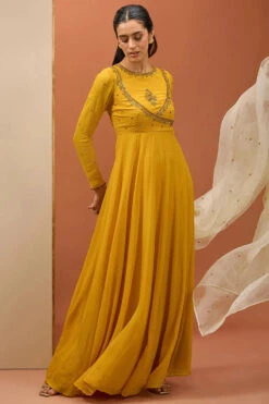 Mustard Anrakali Set -Lillys Clothing Shop ESKC102401 001 15