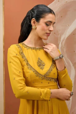 Mustard Anrakali Set -Lillys Clothing Shop ESKC102401 001 25