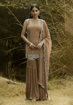 Mouse Embroidered Sharara Set