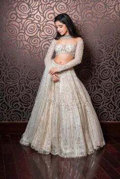 Ivory Lehenga 8 Ivory Lehenga -Lillys Clothing Shop HEM08512