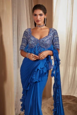 Blue Ruffle Pre Draped Saree -Lillys Clothing Shop HOE6 10 22 1315copy 1800x1800 33972a20 6f3e 4f1d 8bca 86809f74b947