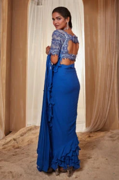 Blue Ruffle Pre Draped Saree -Lillys Clothing Shop HOE6 10 22 1485copy 1800x1800 7096c242 6391 48f7 affa 106d34155d4d