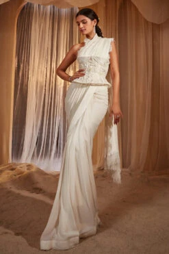 Ivory Corset Saree