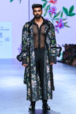 AHAM - Printed Trench Coat And Pants