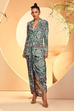 Grey Green Blazer Dhoti -Lillys Clothing Shop IMG 0590