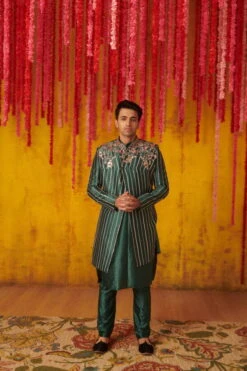 Pine Green Sherwani Set
