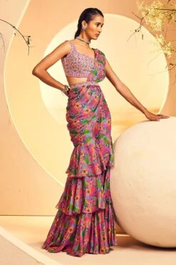 Pinklime 3 Layer Sharara Saree -Lillys Clothing Shop IMG 1491