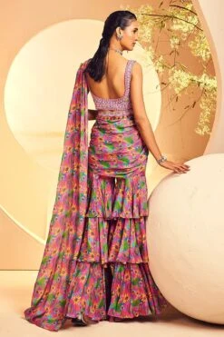 Pinklime 3 Layer Sharara Saree -Lillys Clothing Shop IMG 1549