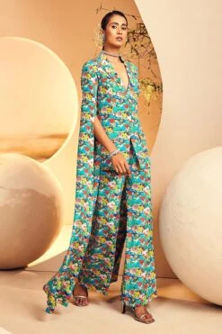 Lakeforest Print Cape Blazer