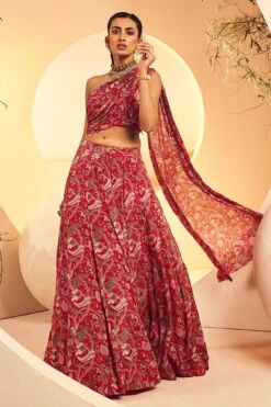 Red Rouching Top Skirt -Lillys Clothing Shop IMG 2135