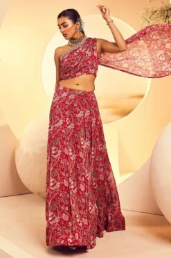 Red Rouching Top Skirt -Lillys Clothing Shop IMG 2143