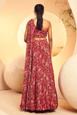 Red Rouching Top Skirt