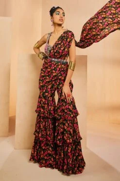 Black Sharara Saree -Lillys Clothing Shop IMG 2408