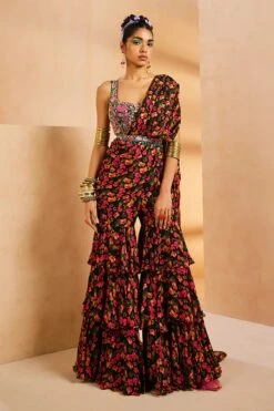 Black Sharara Saree -Lillys Clothing Shop IMG 2444