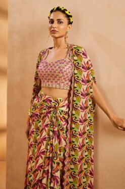 Green Big Leaves Wrap Skirt -Lillys Clothing Shop IMG 2546