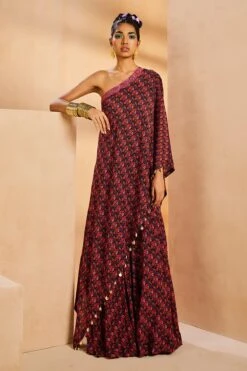 Black One Shoulder Kaftan
